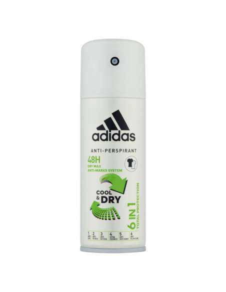 ADIDAS Męski Dezodorant w Sprayu 150ml Cool&dry 6in1