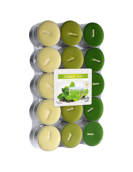 BISPOL Podgrzewacze zapachowe tealight 30szt Zielona Herbata