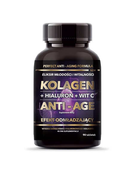 INTENSON Kolagen ANTI-AGE + hialuron + wit.C 500mg 90 tabletek
