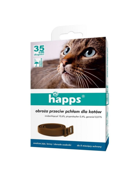 BROS Happs Obroża dla Kotów Przeciw Pchłom Kleszczom 35cm