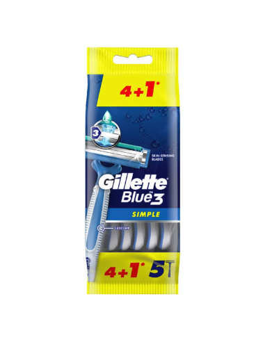 GILLETTE Blue3 Maszynki Jednorazowe Simple 4+1szt